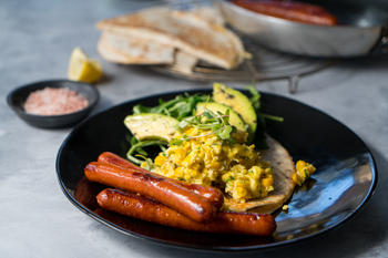 Corn Scrambled Egg Wraps with Cheese Grillers