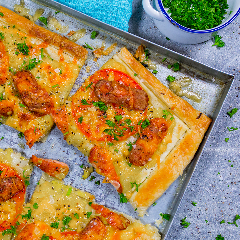 Cheese, Corn & Vienna Tart 