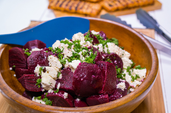 Chicken Braai Burgers & Beetroot Feta Salad