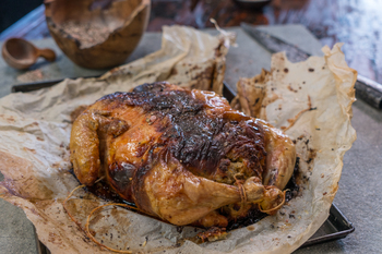 Pork Sausage Stuffed Roast Chicken