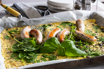 Pork Sausage & Spinach Crustless Quiche