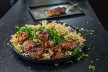 Braai Espetada and Garlic Pasta Salad