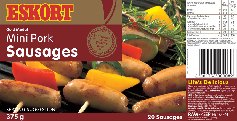 Gold Medal Mini Pork Sausages 