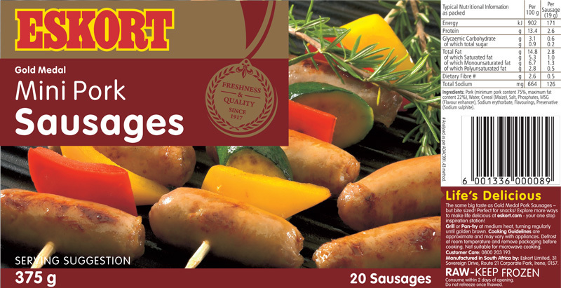 Gold Medal Mini Pork Sausages 