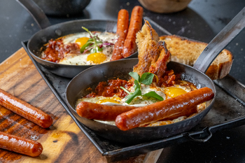 5 Ingredient Shakshuka with Bacon Grillers