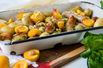 Pork Sausages and Baby Potato One Pan Party