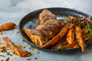Marmite & Honey Pork Fillet with Baked Potato