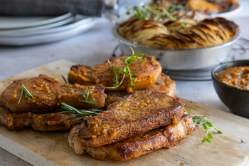 Pork Chops with Fruit & Potato bake