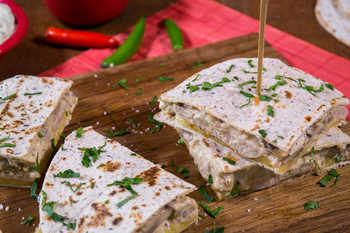 Creamy Mushroom & Sausage Quesadilla