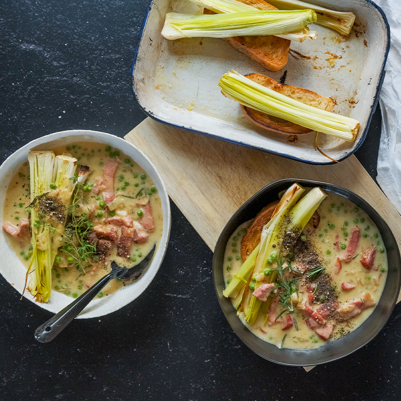 Creamy Spinach & Kale Bacon Broth 