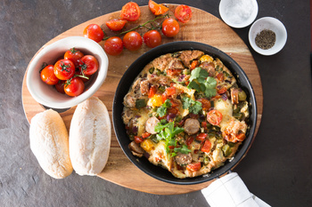 Breakfast Fritatta with Pork Sausages